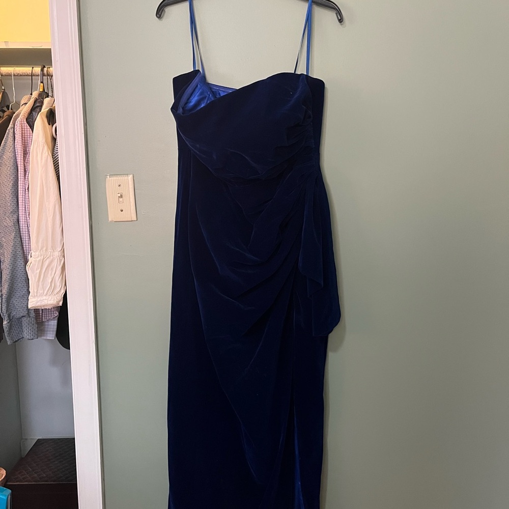 Mac Duggal Strapless Royal Blue Dress